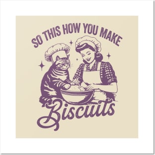 So This Is How You Make Biscuits Graphic T-Shirt, Retro Unisex Adult T Shirt, Vintage Baking T Shirt, Nostalgia Posters and Art